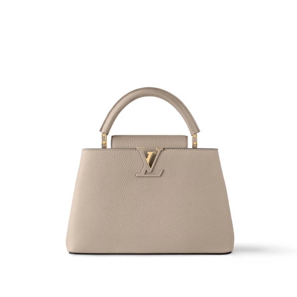 Louis Vuitton LV Monogram Authentic Capucines MM Galet Handbag Retail $7,700